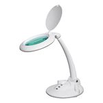 Neatfi Elite Super LED Magnifying Lamp with Clamp, 5 Diopter, 60pcs SMD LEDs, 850 Lumens, 6500K, Eye-Friendly, Glare-Free, Adjustable Arm and Space Saving Adjustable Clamp (White, 5 Inch Lens)