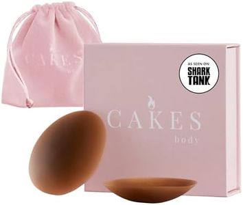 CAKES Body® grippy (Non-Adhesive) Circle Nipple Covers for Women - Silicone Nipple Covers with Travel Pouch - Reusable Design for Sports Bras, Swimear & Bralettes - Cocoa, Plus Size (DDD+)