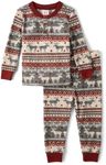 The Children's Place Baby Toddler 2 Piece Family Matching, Plaid Thermal Pajamas Sets, Winter Fairisle