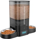 HoneyGuaridan Automatic Cat Feeder for 2 Cats, Equally Distributed Cat Feeder Timer Dispenser with 4-stage Seal Lock Fresh, 10s Voice Recording, Up to 6 Meals a Day - for Multi-Cats & Dogs (5L)