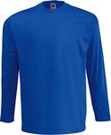 Fruit of the Loom Men's Long Sleeve Crew Neck T Shirt - Blue - X-Large