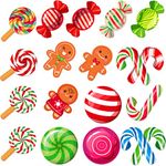 WhatSign 38Pcs Christmas Cutouts Decorations Christmas Candyland Gingerbread Peppermint Cutouts Candy Canes Decoration for Christmas Wall Bulletin Board Classroom Christmas Candyland Party Decorations