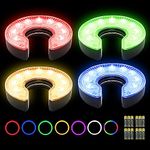 KINGTOP LED Golf Hole Lights with Lens, RGB Light Up Night Golf, Putting Green Cup Lights, Glowing in The Dark Lights for Golf Holes, EZ Install Great for Golfing Party Camping, 4-Pack