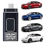 PlaidDrive Tesla Flash Drive with 4 Ports for All Phones, Tablets, Computers, USB-C, and USB-A, PreProgrammed for Tesla DashCam and Sentry Modes S/3/X/Y Models (128 GB)