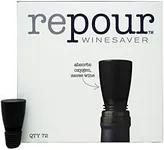 Repour Wine Saver and Stopper - Removes Oxygen, Preserving and Keeping Wine As Fresh As The Day The Bottle Was Opened - Black (72-Pack)