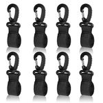 Kayak Paddle Holder Clip, 8 Pcs Paddle Keeper Storage Clips, Sup Inflatable Boat Accessories Nylon Paddleboard Cup Holder Pelican Kayak Accessories Canoe Oar Strap Webbing (Black)