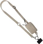 Save the Girls Clip & Go Vegan Phone Lanyard & Wristlet with Pouch, Bone