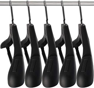 Plastic Extra Wide Suit Hangers, Pack of 15, Width: 17.7",Notched Shoulders & Swivel Hooks, Black