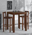 Chetan Interiors Wooden Bar Dining Table and Chair/Solid Sheesham Wood Bar Table for Balcony with 2 Chairs (Solid Sheesham Wood, 2 Seater, Teak Finish)