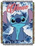 Lilo & Stitch, Shibori Stitch Woven Tapestry Throw Blanket, 48" x 60", Multi Color