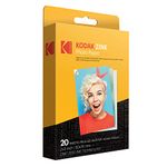 Kodak 2"x3" Premium Zink Photo Paper (20 Sheets) Compatible with Kodak Smile, Kodak Step, PRINTOMATIC