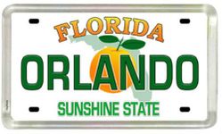 Orlando Florida License Plate Acrylic Small Fridge Collector's Souvenir Magnet 2" X 1.25"