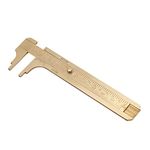 Handy Sliding Gauge Brass Vernier Caliper Ruler Measuring Tool Double Scales mm/inch Mini Brass Pocket Ruler (100mm)