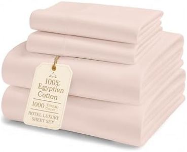 100% Egyptian Cotton King Bed Sheets – Premium 1000 Thread Count Silky Sateen Sheet for All Season Comfort, 15" Deep Pocket King Sheets Set, OEKO-TEX Certified, Durable & Machine Washable - Sepia Rose