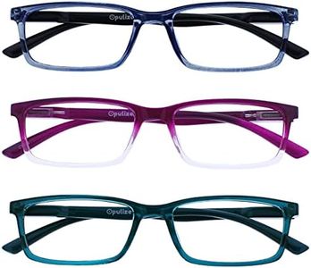 Opulize See 3 Pack Blue Light Blocking Reading Glasses Blue Purple Turquoise Computer Anti Glare Unisex BBB9-35Q +1.50