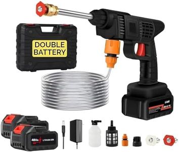 Cordless Portable Wireless Pressure Washer Gun 48V 12000mah High Pressure Water Gun for Car Wash Bike Washing Cleaning| Adjustable Nozzle and 5M Hose Pipe (Double Battry)