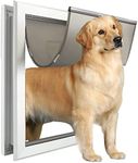 Dog Door Doggie Door with Strong Aluminum Frame, XL Doggy Door for Door, Extra-Large Pet Door with Automatic Closing & Durable Flap for Energy Efficient, Lockable Closing Panel & Easy to Installation