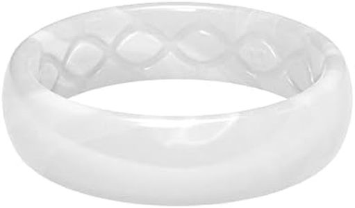 Groove Life Metallic Thin Pearl Ring - Breathable Silicone Wedding Rings for Women, Lifetime Coverage, Unique Design, Comfort Fit Ring - Size 6