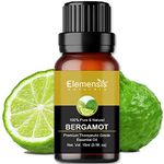 Elemensis Naturals Pure & Natural Bergamot Essential oil for Skin, Hair and Stress Relief, Natural and Therapeutic Grade Essential Oil, 15ml