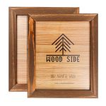 Rustic Wooden Picture Frame 8x10 in | 20x25 cm - Honey Brown - Set of 2-100% Natural Eco Solid Wood and High Definition Real Glass Wall Mounting Tabletop Photo Frames