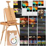 VISWIN All-in-One Artist Painting Set, 147 Pcs Professional Painting Kit with French Easel, 96 Oil, Watercolor & Acrylic Paint Set, Canvas, Paintbrush, Palette, Paint kit for Adult, Artist, Beginner