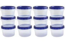 HomeyGear Twist Top Food Deli Containers Screw And Seal Lid 16 Oz Stackable Reusable Plastic Storage Container 12 Pack (475 ml)