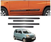 After Cars Maruti Suzuki Wagon R 2008 Car Black Side Beading with Chrome Line Set of – 4