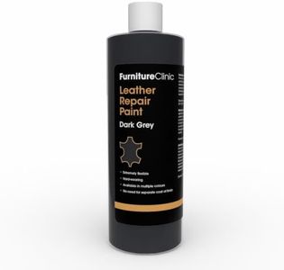 Furniture Clinic Leather Repair Paint | 2-in-1 Seal and Color | Use on Scratches, Tears, and Holes in Car Seats, Furniture | Quick and Easy Leather Repair Kit for Furniture (Dark Grey, 500ml / 17oz)