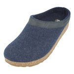 Haflinger Open Back Slippers, Grizzly Torben Unisex, Blue, 8 UK