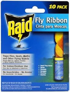 Raid Fly Ribbon, Fly Traps for Indoors and Outdoors, Bug Trap for Flying Insects, Pack of 10