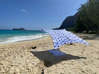 Neso Tents Beach Tent with Sand Anchor, Portable Canopy SunShade - 2.1m x 2.1m - Patented Reinforced Corners (Shibori Tie Dye)