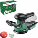 Bosch 18V Cordless 125mm Random Orbital Sander Polisher Without Battery, Sandpaper Sheet & Paper Assistant Inc, Variable Speed (AdvancedOrbit 18)