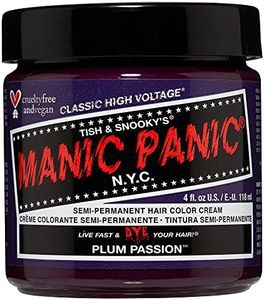 MANIC PANIC Plum Passion Purple Hair Dye – Classic High Voltage - Semi Permanent Warm-toned Purple Hair Color With Red Undertones - Vegan, PPD & Ammonia Free (4oz)