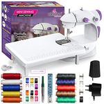 Akiara - Makes life easy Mini Sewing Machine with Table Set | Tailoring Machine | Hand Sewing Machine with extension table, foot pedal, adapter, White (With Kit 4)