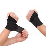 Wrist Supports 1Pair, Wrist Straps Right&Left Hand, Wrist Compression Support for Arthritis, Wrist Braces for Gym, Breathable Adjustable Relief for Carpal Tunnel Tendonitis Weightlifting Joint Pain