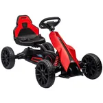 HOMCOM Children Pedal Go Kart, Kids Ride On Race with Adjustable Seat, Swing Axle, Shock Absorption EVA Tyres, Handbrake, for Ages 3-8 Years, Red