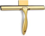 Sishynio All-Purpose Shower Squeegee for Shower Doors, Bathroom, Window and Car Glass - Golden, Stainless Steel, 10 Inches