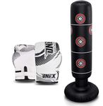 Inflatable Boxing Bag for Kids Teens Freestanding Punch Bag for Practicing Karate MMA, Martial Arts Punching Training (With 2oz Black)