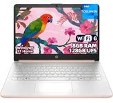 HP 14" Student and Home Laptop, HD Micro-Edge Display, Intel N150 Processor, 8GB DDR4 RAM, 128GB UFS Storage, Wi-Fi 6, Windows 11 Home S Mode, Thin and Light Portable Notebook – Rose Gold