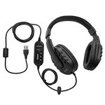 ECS WordMaster Around-The-Ear Deluxe Overhead USB Transcription Headset