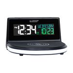 La Crosse Technology 617-148 Wireless Charging Alarm Clock with Glowing Light Base