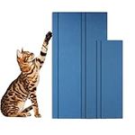 6pcs Cat Nail File Scratching Strips, 3 Sizes Blue 120 Grit Claw Sandpaper Nail File for Cats Scratch Pad Reliable Rounded Corners Cat Scratcher for Furniture Flat Surface Cat Litter Box