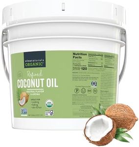 Viva Naturals Refined Coconut Oil - Expeller-Pressed Bulk Organic Coconut Oil for Cooking and Baking with Neutral Flavor & Aroma - USDA Organic Certified Hair Oil and Skin Moisturizer, 128 fl oz (1 Gallon)