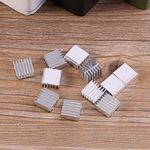 Mini Aluminum Heatsink Kit, Cooler Heat Sink, 12pcs Small Aluminum Heatsink Cooling Kit with Adhesive Glue on Back 14x14x6mm