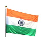 The Flag Corporation Indian National Outdoor Flag Of 4Ft X 6Ft In Knitted Polyester Hulk Knit, Multicolour