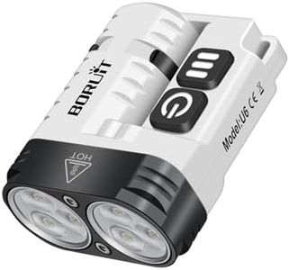 BORUIT U6 Linternas LED Alta Potencia 1600 Lumen, Mini A/C-C Recargable Linterna con Clip Iman, IP68 Impermeable EDC Pequeña Lanterna Para Camping Emergencia