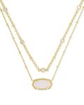 Kendra Scott Elisa Crystal Multi Strand Necklace in 14k Gold-Plated Brass, Fashion Jewelry for Women, Iridescent Drusy