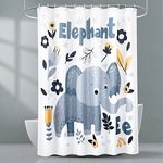 EurCross Cute Elephant Shower Curtain Decoration Bathroom,Mildew Resistant Washable Waterproof Shower Room Curtain 180x200cm Drop