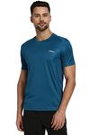 Van Heusen Performance Men T-Shirt - 100% Polyester - Swift Dry, Anti Microbial, Crew Neck_61002_Teal_L