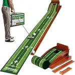 Kalramay Putting Green Indoor Golf Putting Mat – Easy to Assemble with Automatic Ball Return, Wrinkle-Free Close to Real Green Speed, Suitable for Office, Recreation Room, Patio – Ideal Gift (Green)